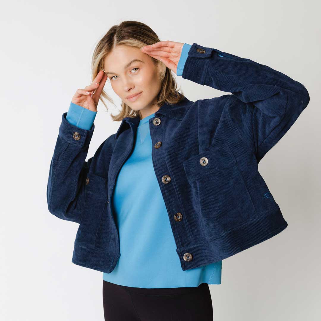 Albion Menu Button Corduroy Navy Button-Up - Albion Fit