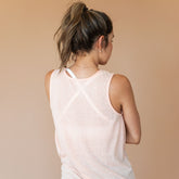 Peach Slub Knot Crop Tank