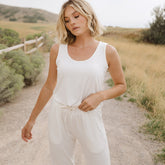 Serenity Tank Jumpsuit, Ivory