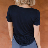 Basic V Neck Tee, Navy