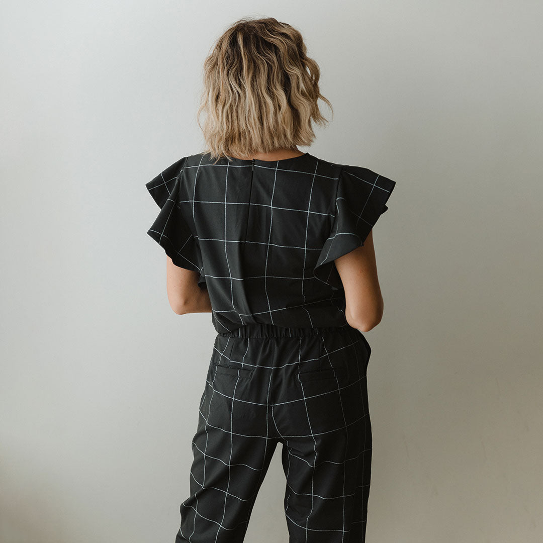 9 to 9 Jumpsuit, Black Windowpane - Albion Fit