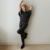 9 to 9 Jumpsuit, Black Windowpane