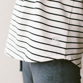 Basic V Neck Tee, Black Venice Stripe