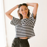 Boxy Tee, Chunky Black Stripe