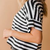 Boxy Tee, Chunky Black Stripe