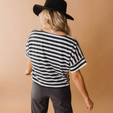 Boxy Tee, Chunky Black Stripe