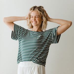Boxy Tee, Candy Cane Green