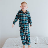 Albion Boy's Blue Plaid Lounge Pajama Bottoms