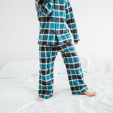 Boy's Blue Plaid Lounge Pajama Bottoms