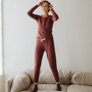 Cabin Fever Joggers, Heather Maroon