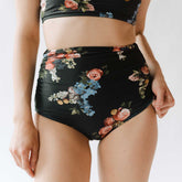 Rose Black Ruched High-Waisted Bottoms