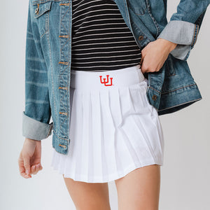 Utah Tie Breaker Tennis Skirt, White