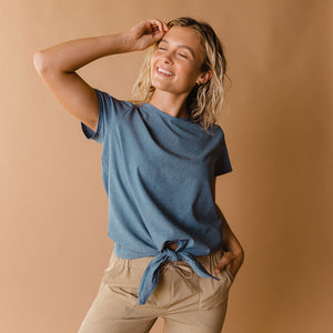 Light Chambray Front Tie Top