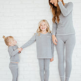 Girl's Grey Polka Dot Pajama Go Long Crew Kids