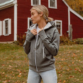 Alta Zip Up Hoodie, Heather Grey