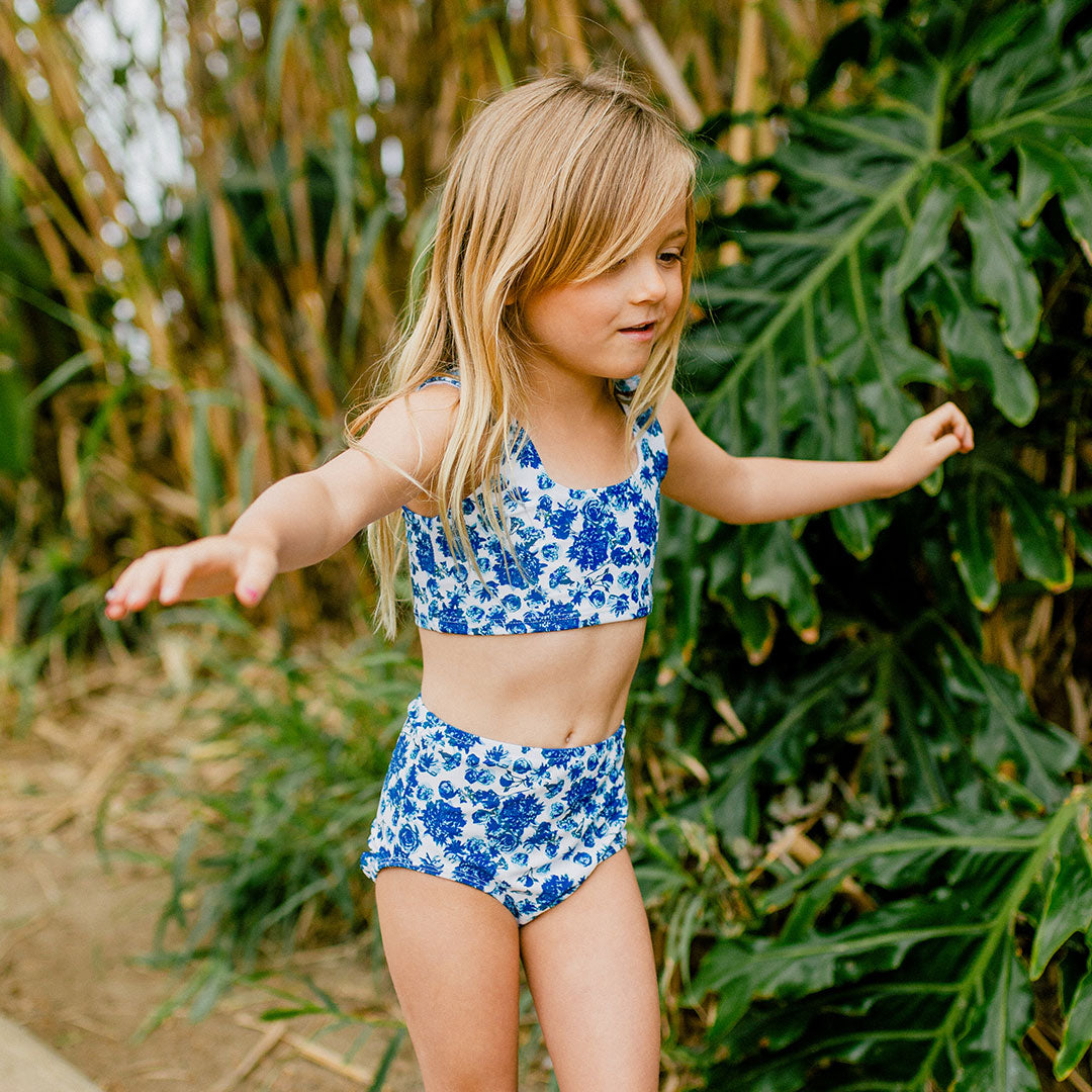 Baby, Toddler, Big Girls & Tweens | Blue Daisy Two-Piece Bikini Set