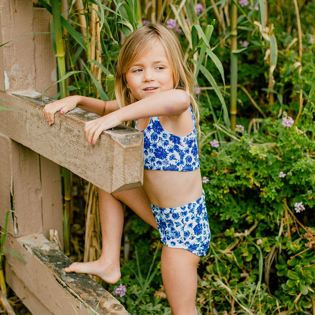 Baby, Toddler, Big Girls & Tweens | Blue Daisy Two-Piece Bikini Set