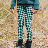 Mini Agnes Gingham Green Leggings Kids