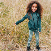 Mini Agnes Gingham Green Leggings Kids