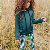 Mini Agnes Gingham Green Leggings Kids