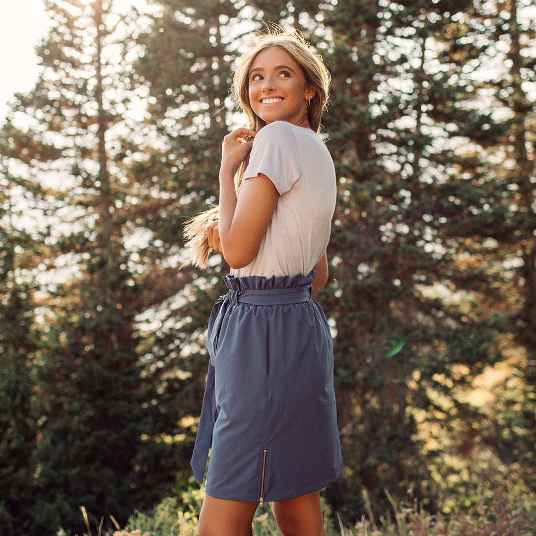 Indigo Bow Skirt - Albion