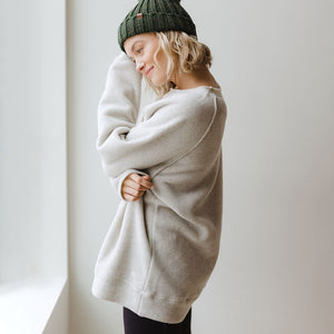 Oversized Pullover, Fleece Birch
