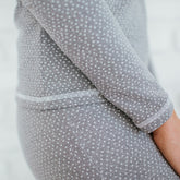 Grey Polka Dot Henley Pajama Top