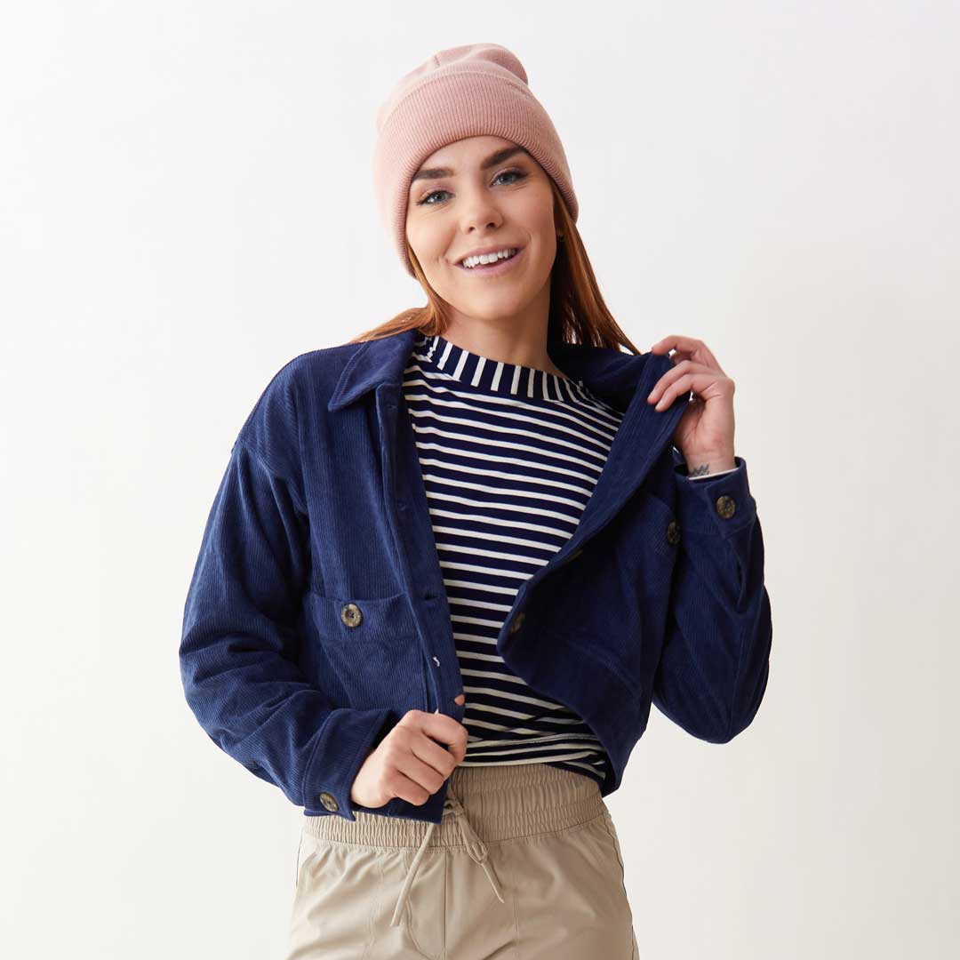 Corduroy Navy Button-Up - Albion Fit