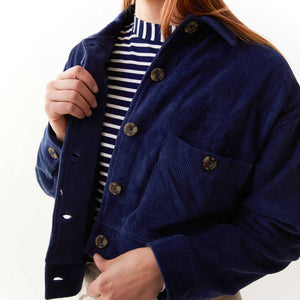 Corduroy Navy Button-Up