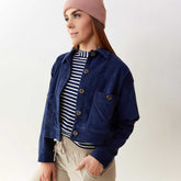 Corduroy Navy Button-Up