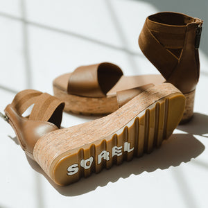 Sorel Cameron Flatform Ankle Strap, Velvet Tan