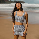 Houndstooth Olivia Swim Crop