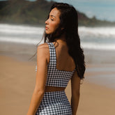 Houndstooth Olivia Swim Crop