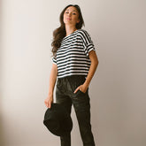 Boxy Tee, Chunky Black Stripe