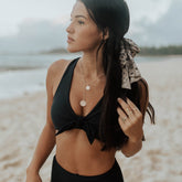 Matte Black Top Knot bikini by Albion Fit