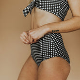 Black Check High-Waisted Bottoms