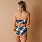 Echo Swim Top, Black Plaid