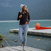 Striped Rugby in Navy