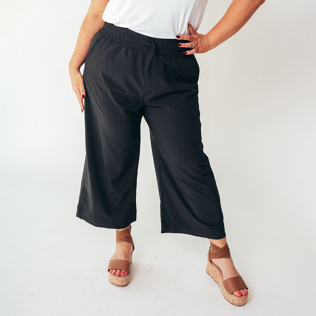 Audrey Wide Leg Pants, Black - Albion Fit