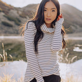 Albion Pencil Stripe Cowlneck Pullover