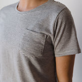 Basic Tee, Grey Micro Stripe