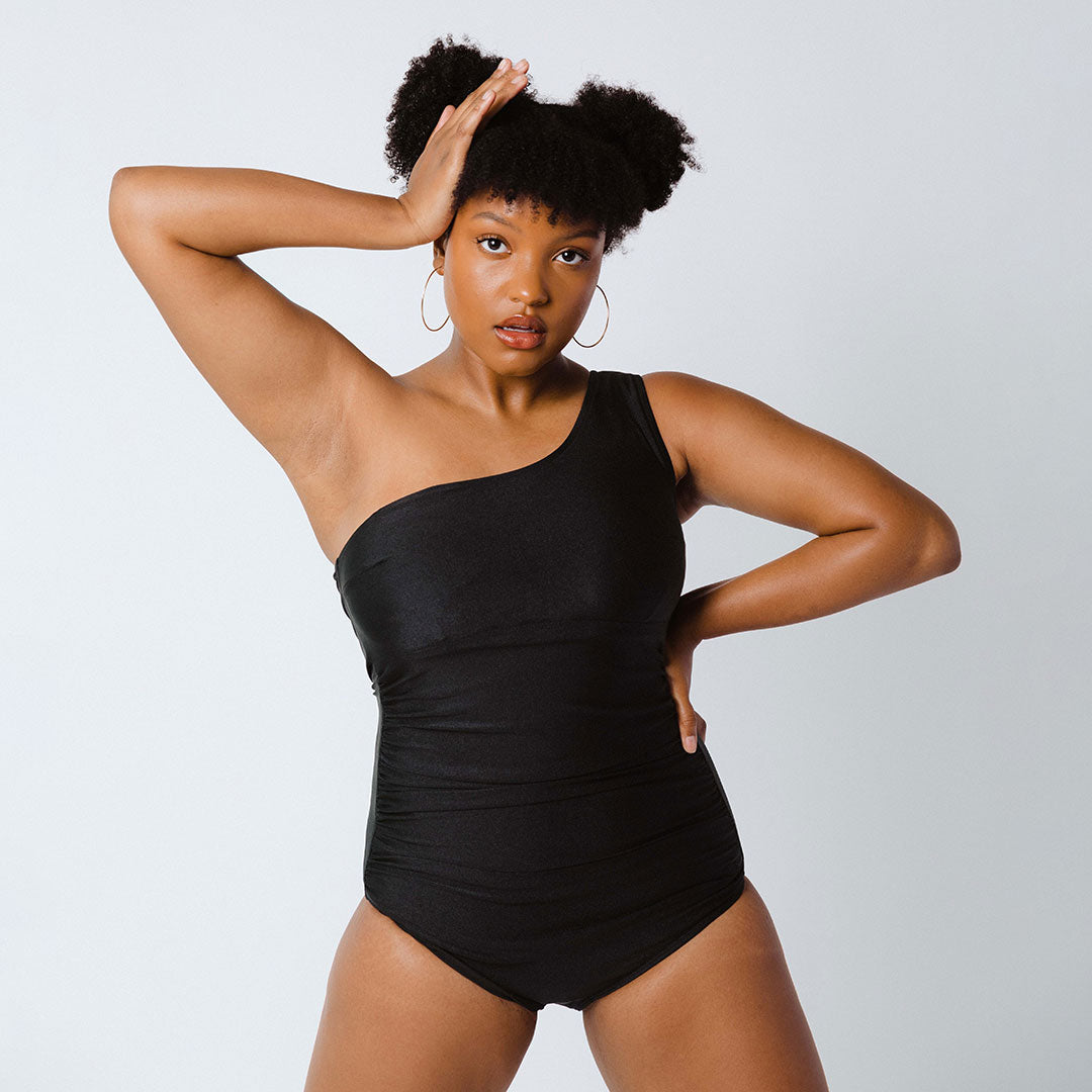 Icon Ruched One-Piece, Black - Albion