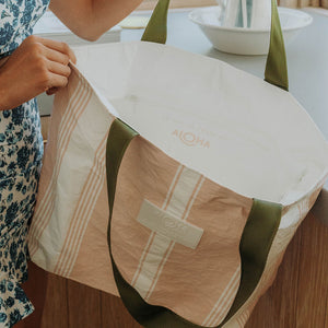 Aloha Linen Stripe Day Tripper Tote Bag