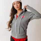 Utah Alta Zip-Up Hoodie, Heather Grey