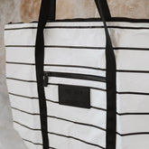 Aloha Pinstripe Zipper Tote